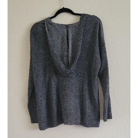 Eileen Fisher Linen Crochet V-neck  Hooded Pullover Top Size XS - Picture 6 of 8